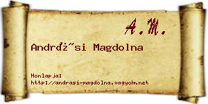 Andrási Magdolna névjegykártya