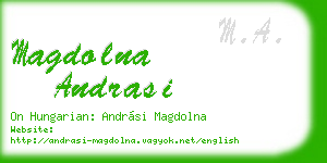 magdolna andrasi business card