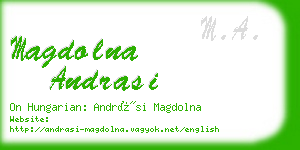 magdolna andrasi business card